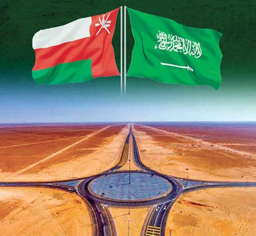 مسار طريق الربع الخالي العماني السعودي الجديد