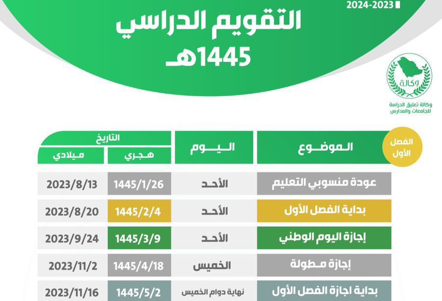 العام الدراسي الجديد 1445