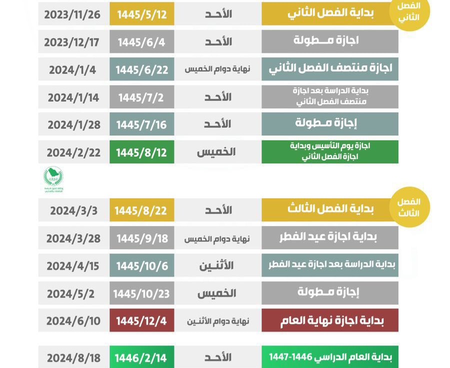 العام الدراسي الجديد 1445