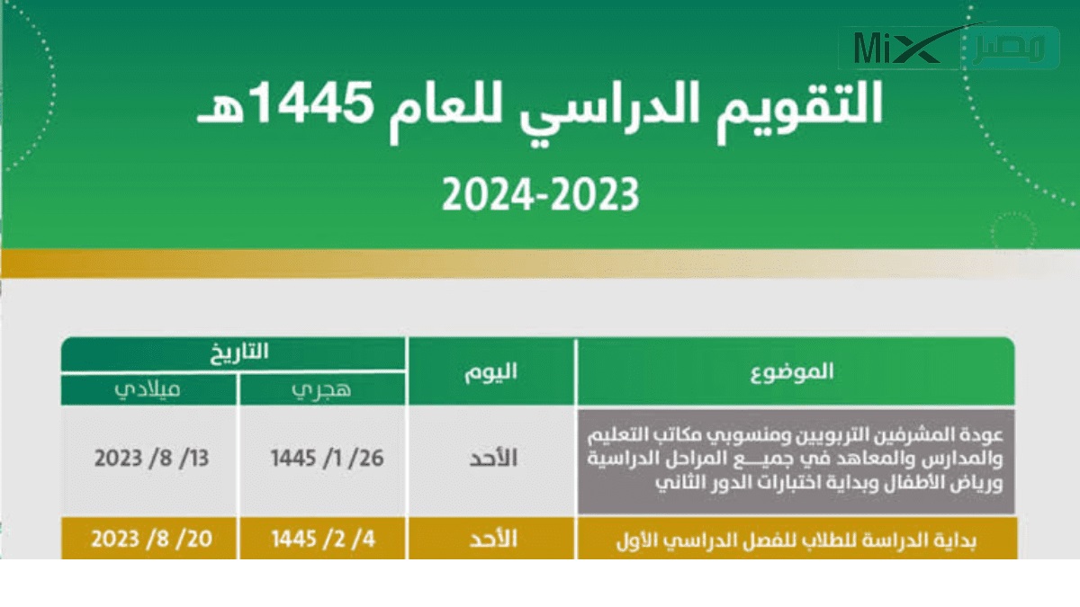 العام الدراسي الجديد 1445