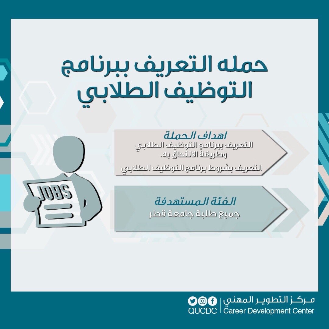 التوظيف الطلابي جامعة قطر