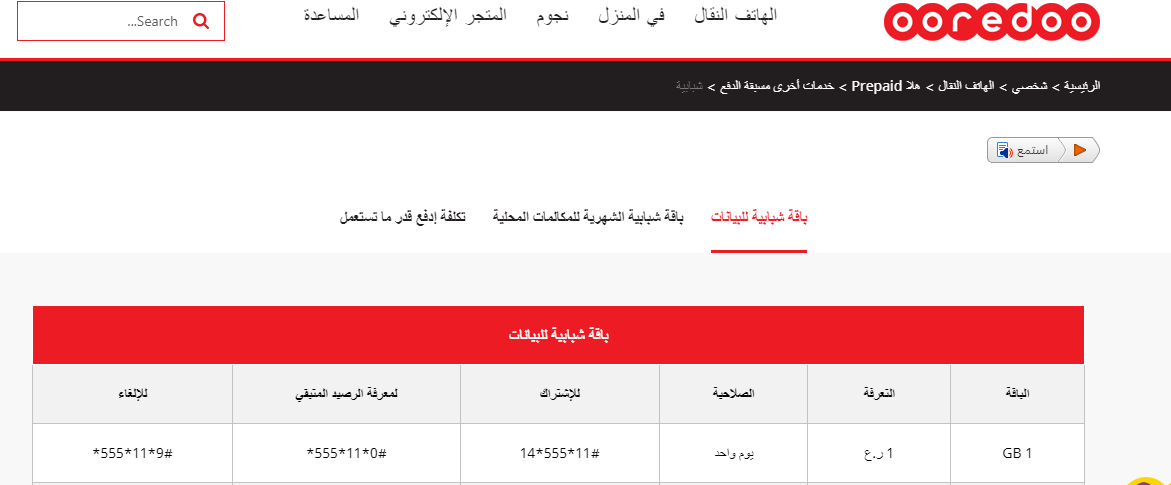 اشتراك اوريدو ريال ٢٤ ساعة لا محدود